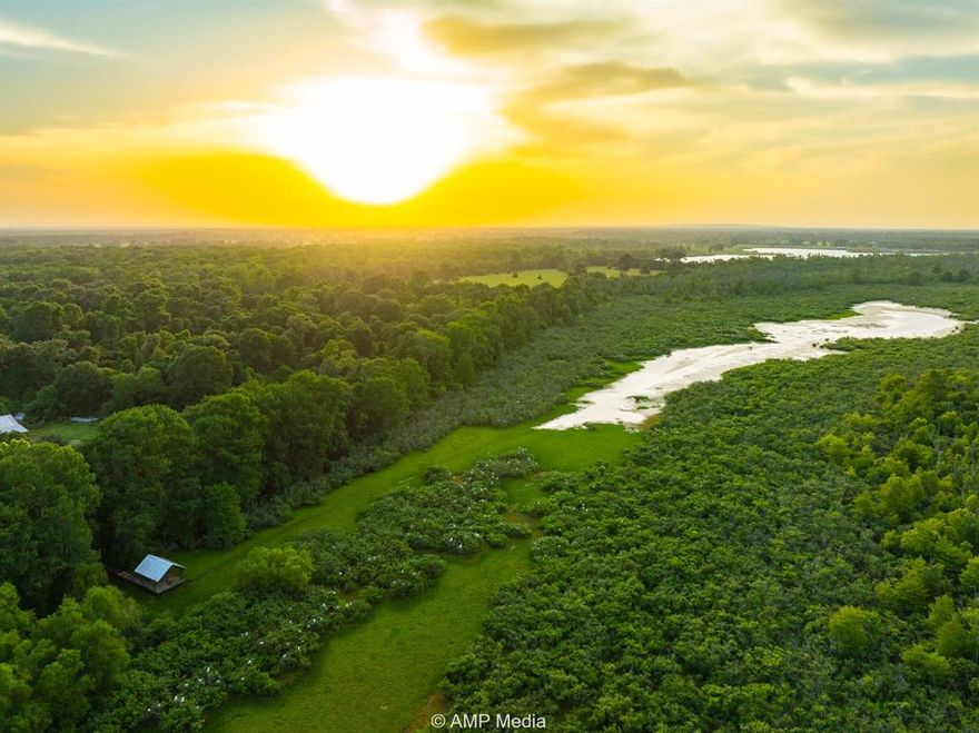 Spiritual. This one word comes to mind when thinking about the grandeur and beauty found within the towering walls of timber outside Liberty, Texas, in a place named Striplin Marsh. A place teeming with wildlife, this property truly feels like a sanctuary. Be still and the breeze becomes a whisper and life is felt all around. Some properties are a testament to creation and the handiwork put into this landscape is living proof. Away from all the noise, this escape gives you a silence we all seek, one full of the soothing sounds nature provides.  Personal retreat or corporate retreat, visitors to Striplin Marsh will all walk away feeling better than they arrived. For peace, adventure, or simply to bond, come visit Striplin Marsh.

At 3,200 square feet, this is where rustic meets modern. In 2010, the owner cut and milled cypress (on site) from the property to construct the first 1,600 square feet. This section of the home has 14’ vaulted ceilings with an open concept, bringing the kitchen and dining areas and the living space into one. The large porch overlooks Striplin Marsh and is spacious enough for those large lounging rockers. The custom-built door takes you into the original cabin where you can find yourself a warm spot next to the antique 1908 stove on the hickory floor. 

With five duck blinds, six deer blinds, and two tree stands, this property is setup to hunt.  The marsh attracts a variety of water fowl and other birds. The ducks in abundance includes Teal, Gadwells, Widgeons, Wood Ducks, Blue bills, and an occasional Mallard. The Whitetail deer are healthy and produce good quality bucks. Feral hogs are in abundance and get big with all that the forest provides; these move in and out from the Trinity River that is nearby. The property does participate in the MLD program. The program allows for two tags per year to harvest alligators which can be found mostly in the marsh area. The property routinely harvests alligators between 8 to 12 feet in length.