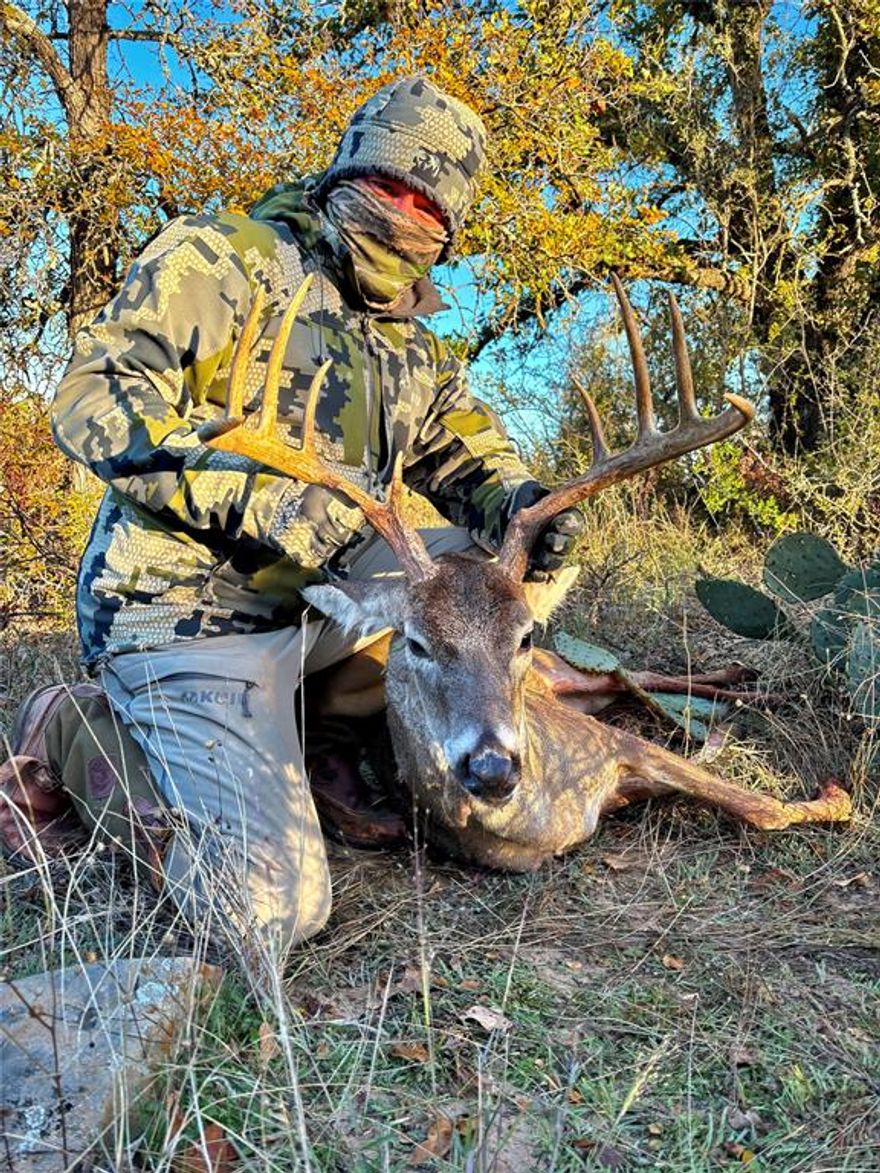 Turn key property with furnished barndominium, misc tools, deer stands and feeders.  Both sides of Buffalo Creek which still has nice holes of water despite lack of rainfall.  3 stock tanks - 1 stocked with fish.  Terrain is rolling with creeks criss crossing the ranch. Property has been lightly hunted by family only.  Living area is approx 1,385 sf and is 2 bedroom, 2 bath with an additional bonus room that is currently used as a sleeping area also.  Shop area has concrete floor, 3 roll up doors and is approx 1,600 sf.  Tree cover includes post oak, live oak, mesquite, pecan, elms and native brush for the perfect wildlife habitat.  Nothing to do but move in and enjoy the outdoors!