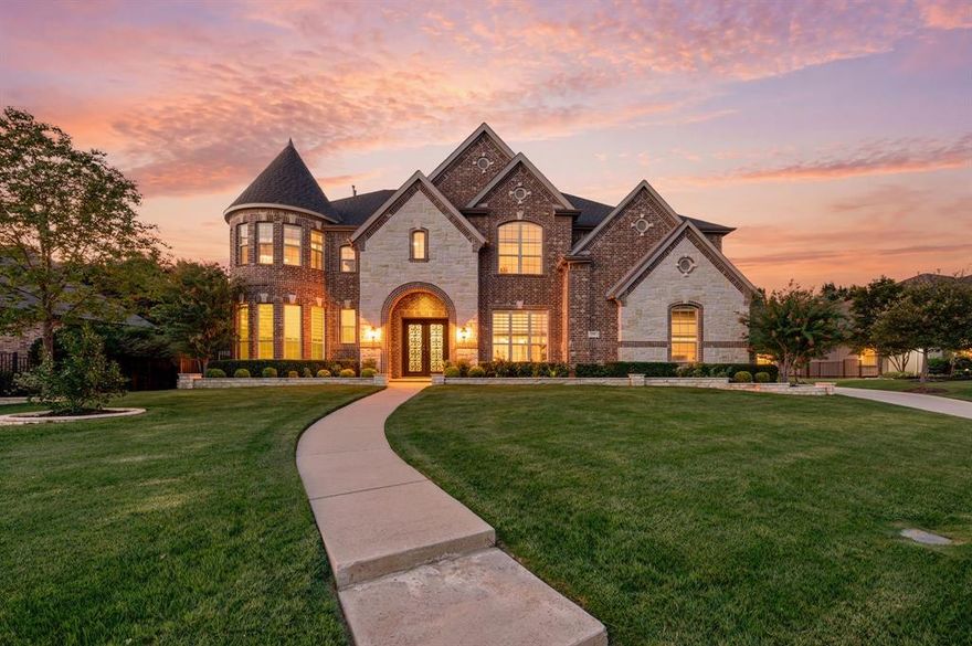 Set within the highly sought-after Reserve at Colleyville, this exceptional Toll Brothers residence offers refined living across two thoughtfully designed levels. A grand staircase makes a striking first impression, complemented by rich hardwood flooring that flows seamlessly throughout the main living spaces. The gourmet kitchen is a chef’s dream, appointed with stainless steel appliances, granite countertops, a gas cooktop, and a generous island with breakfast bar seating—perfect for both everyday living and entertaining. The main level features a private primary retreat along with a dedicated office, offering both comfort and convenience. Upstairs, you’ll find four well-appointed bedrooms, along with an expansive game room and a media room designed for elevated leisure and entertainment. Designed with space and versatility in mind, this home effortlessly accommodates both relaxation and gathering. Step outside to a large backyard complete with a covered patio—ideal for hosting—while still offering ample room to create your own resort-style oasis with a pool and spa. Conveniently located between Dallas and Fort Worth, just minutes from the Dallas Fort Worth International Airport! Nearby Southlake Town Square and Historic Downtown Grapevine offer endless dining and shopping options.