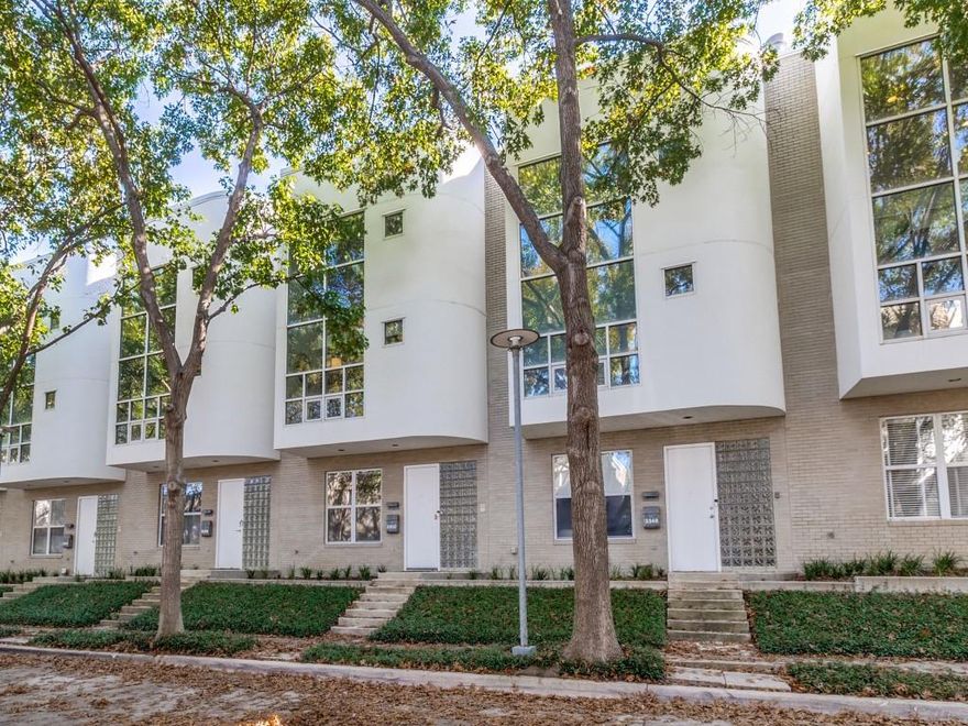 Welcome home to this architecturally distinctive residence in the highly regarded Miro Place Townhomes, a boutique, tree-lined community thoughtfully designed by renowned Dallas architect Ron Wommack. Known for his contemporary urban vision and clean, livable designs, Wommack’s influence is evident throughout the neighborhood’s timeless yet modern aesthetic. Nestled on a quiet, charming street, 3352 Miro Place offers the perfect balance of peaceful residential living with exceptional urban convenience. Mature trees canopy the street, creating a warm, walkable environment ideal for morning strolls and evening walks.