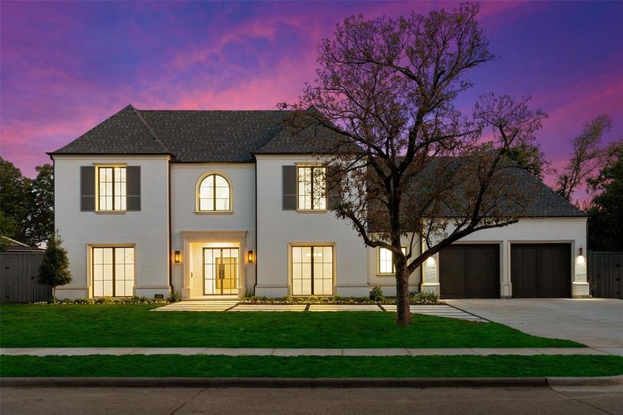Brand new construction, move in ready home by D's Best Builder, Robert Elliott Custom Homes. French, transitional elevation with clean line finishes. Prime, family friendly location in the heart of the private school corridor just a short walk from the Episcopal School of Dallas. 1st floor has the primary suite, utility, formal study or living, dining, large open concept kitchen, family, breakfast nook with access to hidden concept walk in pantry and a nice size mud room off garage and butlery bar between kitchen and dining. 2nd floor has 4 nicely sized rooms all with ensuite baths and a large game or media room over the covered patio. Subzero Wolf appliance package. A must see in person.