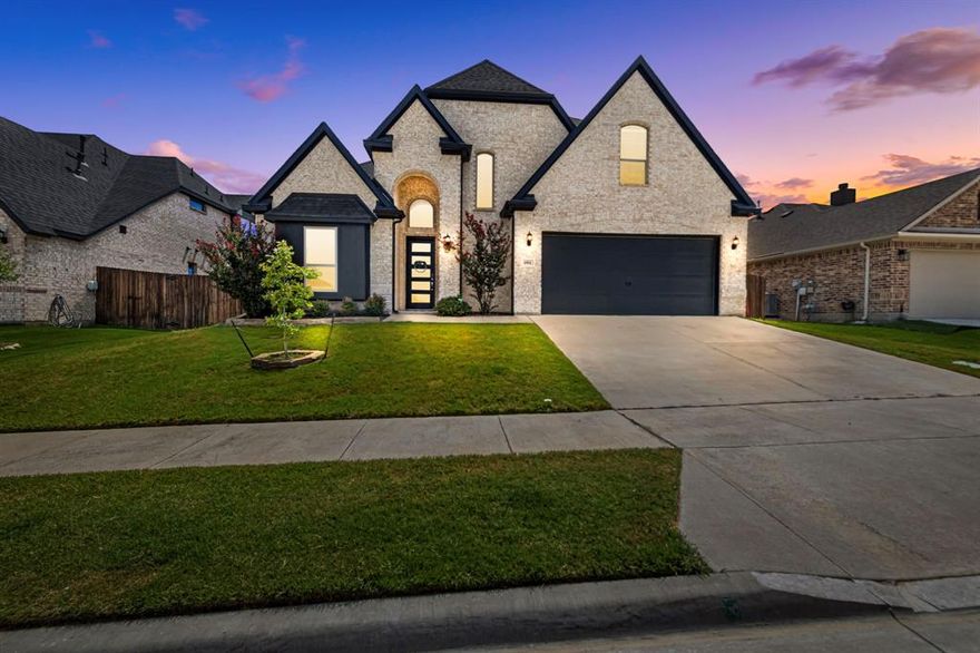 Gorgeous curb appeal and a backyard oasis is what you will find in this ENERGY-EFFICIENT home located in the beautiful Talon Hill Community. Two story with fabulous primary retreat on first floor. FLEXIBLE floorplan with THREE SECONDARY BEDROOMS OR TWO AND AN OFFICE. 4th or office on first floor w-half bath! Two additional bedrooms, full bath & game room loft up. Home has open floor concept, kitchen island, granite countertops, wood cabinets, SS appliances, large master suite with HUGE luxury walk in shower, separate vanities, garden tub and walk in closet. The yard is large and beautifully landscaped with a huge pool, covered patio and outdoor kitchen bar! This is house is ready for you to entertain. Do not miss this one!