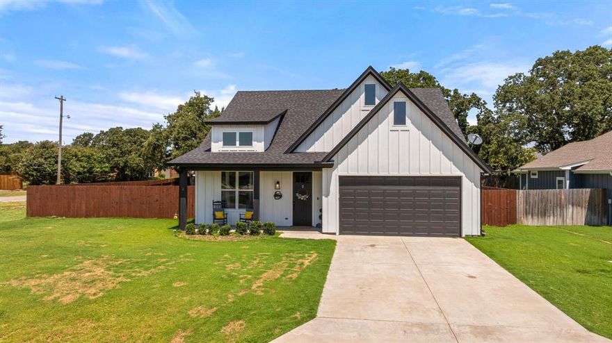 Welcome to your dream home in the heart of Tolar, Texas! This beautifully crafted 2022 custom build sits on a spacious 0.28 Corner Lot in the desirable Rattler Ranch Subdivision, blending modern elegance with everyday comfort. 4 generously sized bedrooms, 2.5 bathrooms, and over 2,000 sq ft. of open concept living, this home is perfect for families, entertainers, or anyone craving style and functionality. Step into a sunlit living space with vaulted ceilings, luxury tile floors, and seamless flow into a stunning chef's kitchen complete with quartz countertops, steel appliances, and custom cabinetry. The primary suite offers a peaceful retreat with a walk-in closet and a spa-inspired bathroom. Three additional bedrooms provide flexibility for guests, kids or a home office. Stay connected and secure with a full Nest smart home system- including smart thermostat, video doorbell cameras, smart lock, and smoke detectors- all controlled from your phone. Outside, enjoy a private, fenced backyard, covered patio, and a spacious two-car garage. Located in highly rated Tolar ISD, and just minutes from schools, parks, and the charm of small-town living with quick access to Granbury and beyond. MOVE IN READY, tech enabled and designed to impress-don't miss the rare opportunity to own one of Tolar's finest homes!