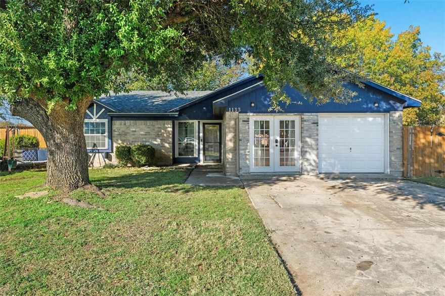 Come see this beautifully updated home in Saginaw! Step inside to find new tile flooring, vaulted ceilings, and a nice wood-burning fireplace! The living room flows seamlessly into the dining area and kitchen. The kitchen has been updated and features new quartz countertops, stainless steel appliances, and a beautiful backsplash. All the bedrooms have new carpet! The primary bedroom features a sliding door for backyard access! Both the primary and hall bathroom have been fully updated.  There have been several additional upgrades to give the new homeowner peace of mind. This includes new windows and doors in 24', new electrical panels upgraded in 24', new HVAC in 23', and a new roof in 22'! The garage was converted so you have a large bonus flex room to enjoy more living space. Step outside and enjoy the huge backyard on this large lot that is almost a quarter of an acre! All of this on a quiet cul-de-sac street. It's a short walk to the elementary and middle school. Quick access to I-820, I-35, Eagle Mountain lake, and downtown Fort Worth!