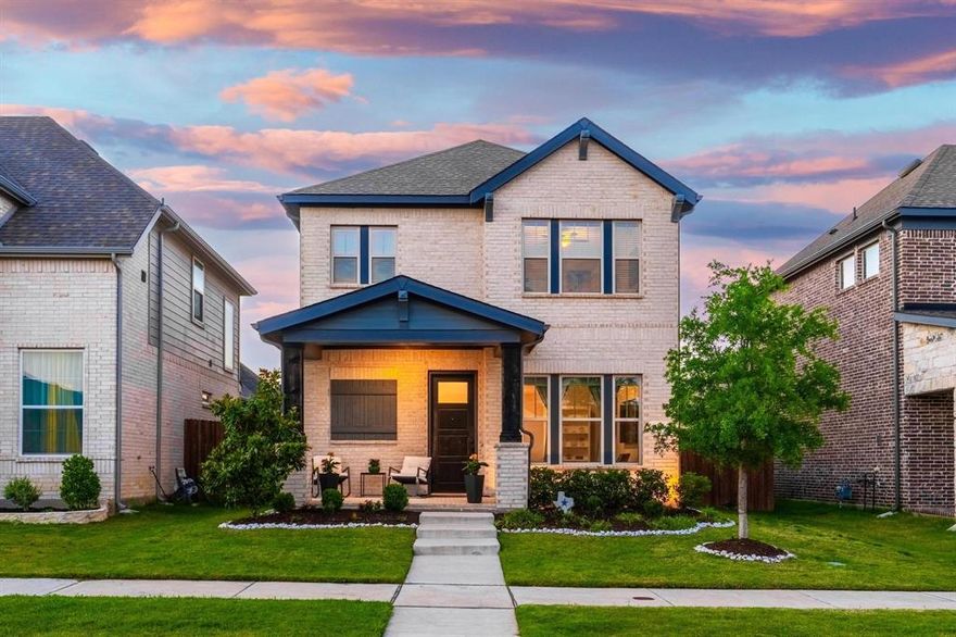Your wait is over! You've found this 2022 David Weekley home where thoughtful details, modern style, and everyday comfort come together! From the moment you arrive, the home stands out with its light brick exterior, striking black stained wood pillars, 8ft front door, and charming front porch overlooking the landscaped garden. A young magnolia tree adds a touch of Southern charm, creating a welcome that feels both fresh and timeless! Natural light fills the open concept layout connecting the kitchen, dining, and living spaces seamlessly, making it easy to host friends, enjoy quiet nights in, or settle into the rhythm of everyday life. The large curved kitchen island offers barstool seating and serves as the centerpiece of the home, while recessed lighting, two pendant lights, and a modern dining chandelier help define each space with style. The living room is equipped with built in surround sound and designated space for a projector, giving you the perfect setup for movie nights, game days, or cozy evenings at home. The kitchen blends function and design beautifully with granite countertops, shaker cabinets, stainless steel appliances, large pantry, farmhouse sink, and a gorgeous hexagon tile backsplash. Near the rear facing two car garage, you’ll find a convenient mudroom and powder bath. Upstairs, all bedrooms are thoughtfully placed together, along with a full bath and a conveniently located laundry room. The primary suite offers a relaxing retreat with plush carpet, a walk in closet, and a beautifully finished ensuite bathroom featuring dual sinks, cultured marble countertops, and an extended walk in shower with a sitting area, rain shower head, floor to ceiling tile, pebble flooring, and a half wall with glass above for the perfect balance of privacy and openness. Located in the Trails of River Lakes community with sidewalks throughout, this is the kind of home that welcomes you in, gives you room to breathe and makes it easy to picture what life could be like!