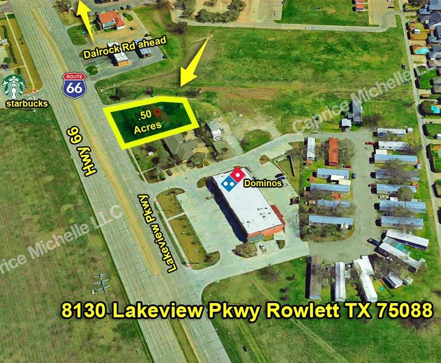 Direct Lakeview Pkwy Across from Starbucks. Chik-fil-A was also just built there. This property is currently zoned residential and has a 1292 SF, 3-bedroom, 1-bath with a 456 SF garage. It is being sold for land value.  Commercial zoning preferred. It is a perfect location for any business wanting high-traffic visibility. Next door to an insurance co. and a car wash, and retail is all across. Short distance to George Bush & Dalrock & Hwy 30. Part of an estate and was an investment property, so no seller disclosure. Sold As-Is. No VA or FHA. Prefer cash or conventional. No repairs will be made by the seller. Sold AS IS.