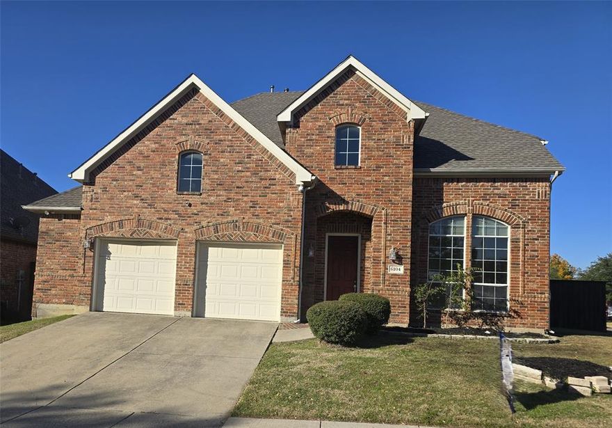 4 bedroom, 3 and half bath with 4 living areas, one could serve as office, game room upstairs and media room upstairs, split bedrooms, open floor plan with large kitchen, dining.  Home sits on corner lot with covered patio and backyard.  Home is Sold AS IS, No Repairs.
