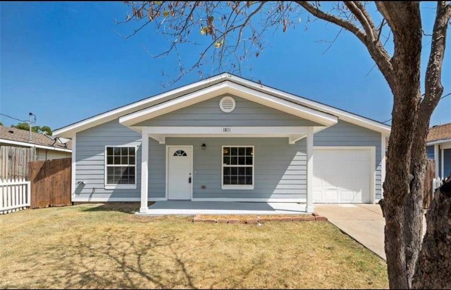 Beautifully remodeled adorable and affordable home. has a white picket fence and covered all around the front porch.
3 full bedrooms and 2 full baths, 1 car garage, with all appliances included; Fridge,dishwasher,stove,washer and dryer.