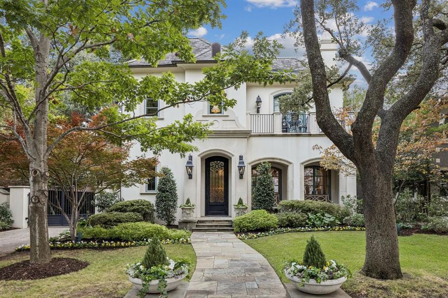 3317 Princeton Avenue is a rare, turnkey Highland Park offering in one of the Park Cities’ most coveted locations, just minutes from Highland Park Village, Snider Plaza, SMU, and the Knox District, with convenient Katy Trail access and close proximity to top restaurants, and premier shopping. This home delivers the lifestyle buyers want: walkable amenities, privacy, and a floor plan designed for both everyday living and entertaining as well as Highland Park Schools.
Soft French-inspired architecture, abundant natural light, and a seamless indoor-outdoor flow define the home. Ten sets of French doors line the main living areas, opening to inviting outdoor spaces and filling the interiors with beautiful light. Designer finishes elevate every room with Venetian plaster, art lighting, exceptional stone and quartzite selections, custom millwork, and a level of polish that feels truly bespoke.
A major differentiator for this location, the oversized lot accommodates a drive-through porte-cochère and a 3-car attached garage rare functionality and arrival that most Highland Park homes simply cannot offer. Additional highlights include elevator access, Control4 home automation, two staircases, multiple gathering spaces. The expanded primary suite is a private retreat featuring custom his-and-her closets and a balcony overlooking the pool. Outdoors, enjoy a beautiful pool and spa plus a covered patio designed for year-round comfort with screens, heaters, fans, and a fireplace creating an outdoor living space you can truly use in every season. For those seeking an elevated Highland Park lifestyle in an unbeatable location, this is one to experience in person.