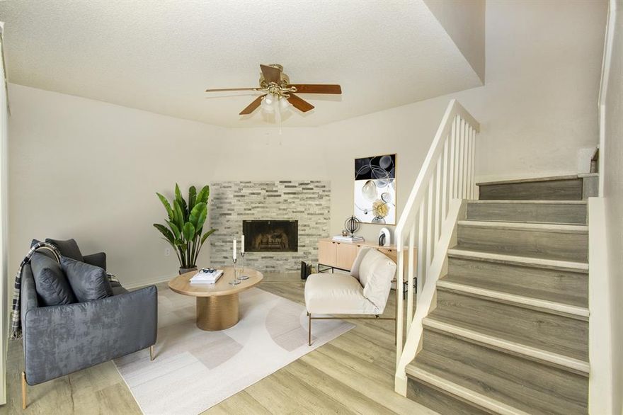 Welcome to the highly sought-after Preston Oaks Crossing Condominiums, a gated community ideally located just minutes from the Galleria Mall, Dallas North Tollway, top-rated restaurants, and endless shopping and entertainment options.
This beautifully updated condo features 2 bedrooms and 1.5 bathrooms, offering an open-concept layout on the main floor that seamlessly blends comfort and style. Enjoy a private, shaded patio just off the kitchen—perfect for grilling, relaxing, or entertaining.
The kitchen boasts granite countertops, along with a refrigerator and dishwasher included. The downstairs half-bathroom conveniently houses washer and dryer connections. HOA included water, trash, exterior insurance, full use of facility including pool. 
Additional perks include one covered parking space and access to a well-maintained community in a prime North Dallas location.
Don’t miss out—come see this gem for yourself and discover everything it has to offer! Some pictures have been digitally staged.