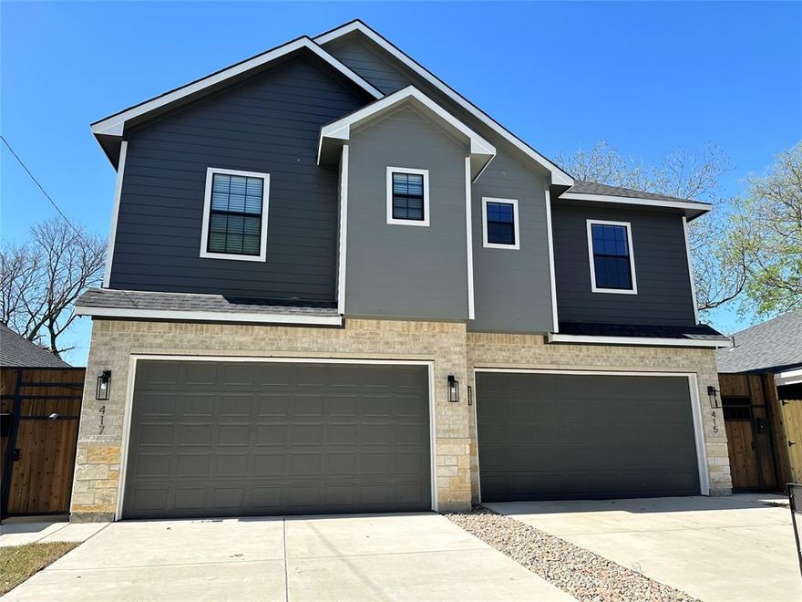 Enjoy luxurious new construction in desirable Mount Auburn! This stunning duplex offers comfortable style and prime location. Each unit boasts 3 spacious bedrooms, all with full ensuite bath, and huge walk in closets! Gorgeous kitchen features SS appliances, quartz island, and large pantry. The 1st floor is perfect for entertaining with open concept, half bath, and private yard with large covered patio. Location, location, location! You are just steps from Santa Fe Trail & Tennison Golf Course, minutes from the shops of Lakewood, downtown Dallas, and White Rock Lake! Refrigerator, security system, washer and dryer included. Welcome home!