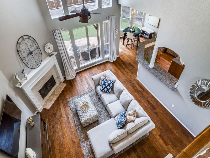 Gorgeous 4-bed, 3.5-bath home for lease in the gated Stonegate community, ideally situated near the 75 & 121 corridor with premier shopping and dining just minutes away. This beautifully maintained home features an open floor plan with vaulted ceilings, wood laminate flooring, designer lighting, and custom shades. The kitchen boasts chic white cabinetry, granite countertops and island, subway tile backsplash, gas cooktop, and stainless steel refrigerator. The spacious primary suite offers a cozy sitting area, a spa-like bath with dual vanities, a frameless glass shower, and a walk-in closet with built-ins for shoes and more. Upstairs, a versatile flex space is perfect for a home office, media room, or game room. Step outside to your private backyard retreat complete with a stone outdoor kitchen, two covered patios, and ample space for endless entertaining. Additional highlights include a 2-car garage with epoxy flooring and extra storage. Neighborhood amenities include gate, pool, playground, basketball court and walking trails. 
Move-in ready and full of charm, schedule your showing today!