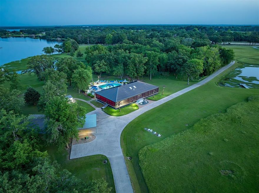 Little Caney Creek Ranch, an oasis of 202 acres w add’l est. 48 acres of lease-back land at world-renowned Lake Fork.  Fencing guides a half-mile concrete driveway thru pristine countryside. Stunning  Florida-style, 3 bd, 3.5 bth home offers sleek furnishings, & wrap-around solar screened veranda. Meticulously designed Frank Lloyd Wright architecture includes maintenance-free Butler Stone, solid steel construction, geothermal heating & cooling, & energy efficient features. Top-of-the-line appliances & Sub-Zero built-in refrigerator. Two fully furnished offices w fiber-optic Internet. 32,000 gal. seashell-shaped pool, beach entry, waterfall, outdoor kitchen, luxury outdoor furniture. Vast shop w farm & ranch equip. & shop equip. Furnished apartment inside shop & a rustic 2-bedroom cabin. Barn & 3 open air stalls, 3 livestock ponds. A lifestyle defined by luxury, leisure, & natural beauty!