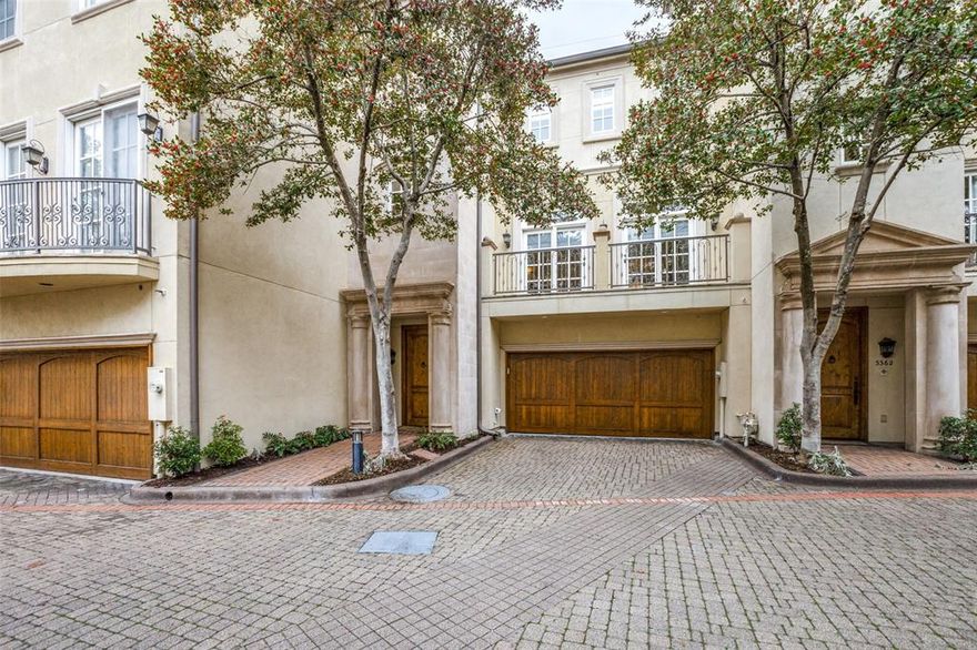 Welcome to one of the most impeccable completely renovated homes at the prestigious gated Cascada with one of the largest yards backing directly up to the Katy Trail. Step inside and you will enjoy a hallway perfect for artwork. Study with patio doors onto your private backyard with artificial turf, gate access to the Katy Trail. Guest suite with walk in closet, full bath. Storage closet, under stairs closet. Elevator to all three floors. Take a tour of the second floor and you will enjoy a gourmet kitchen with white custom cabinets, farmhouse sink, quartz counters and backsplash, Sub Zero refrigerator freezer, Monogram five burner gas cooktop, microwave, dishwasher, Sub Zero wine fridge. Breakfast nook with balcony, formal dining, living room, gas fireplace, powder bathroom. Third floor primary bedroom with his and hers closets, full bathroom with free standing tub, frameless shower, dual vanities. Guest bedroom with en suite. Two car garage with epoxy flooring and storage racks.