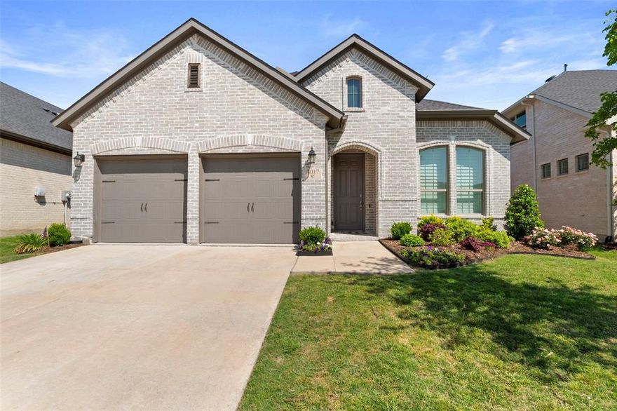 Beautifully maintained 3 bed, 2.1 bath home in the highly sought-after Trinity Falls community! This 2,000 sq ft home offers an open-concept layout with a spacious living area, cozy fireplace, and dedicated office. Designer upgrades throughout include plantation shutters, custom shades in the living room, a custom closet system in the primary suite, buffet cabinets with extended countertop in the kitchen, a water filtration system at the kitchen sink, upgraded cabinetry in the utility room, and custom storage in the garage. The garage floor has been epoxied for a clean, durable finish. Fresh interior paint and new landscaping make this home truly move-in ready. Step outside to a large covered back patio—perfect for relaxing or entertaining.

Enjoy all that Trinity Falls has to offer, including multiple resort-style pools, scenic walking trails, fitness center, fishing ponds, parks, and its own on-site fire station. This home blends comfort, style, and top-tier community living—don’t miss your chance to make it yours!