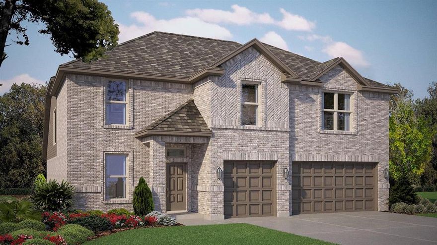 Welcome to D.R. Horton’s fabulous new community of Lakeview Pointe, located in the desirable city of Grand Prairie within Midlothian ISD! Estimated completion Spring 2026. The stunning two-story Wimberley Floorplan–Elevation A offers 4 bedrooms, 3 bathrooms, a dedicated study or guest room option, game room, media room, and a 3-car garage, delivering an exceptional layout built for comfort and entertainment. The first floor features a bright, open-concept family room, dining area, and chef-inspired kitchen that flows together seamlessly. The kitchen is beautifully appointed with 42-inch upper cabinets with crown molding, quartz countertops, stainless steel appliances, ceramic tile backsplash, center island, and walk-in pantry. A flexible study-guest room adds versatility to the layout. The private primary suite is conveniently located downstairs and features a well-appointed en-suite bath with dual quartz vanities, a 5-foot shower, a separate soaking tub, and a spacious walk-in closet. Upstairs includes a large game room, media room, and secondary bedrooms with a full bathroom. Additional highlights include Rev Wood flooring in high-traffic areas, a covered patio for outdoor enjoyment, and America’s Smart Home Technology package. Exterior features include a landscape package with full sprinkler system and a fully fenced backyard for low-maintenance living. Lakeview Pointe will include a future park and playground, enhancing community connection and outdoor enjoyment. The Wimberley–Elevation A provides exceptional living space and modern comfort in a growing, family-friendly community.
