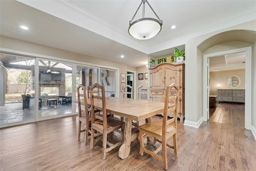Spacious yet cozy and located in one of the most walkable neighborhoods in Dallas.  This large 4 bedroom, 4 bath, ranch style home welcomes you in and wins you over with character, charm, and the ability to truly experience indoor and outdoor living.  Perfect for multi-generational living with 2 primary bedrooms or ideal for the person who likes plenty of space.  There's also a detached structure that can be utilized as an office, a playroom, a guest room, and more.  Come see the home today, take a stroll through the tree-lined streets of the neighborhood, and discover why even the famous feathered residents (White Rock Lake's Bald Eagles Nick and Nora) choose Lake Park Estates as their home.  Agents, please schedule showings through BrokerBay. 
No HOA, we have a voluntary neighborhood association with annual dues of $35. 

The buyer, buyer's agent, inspectors, trades, and appraiser are responsible for verifying the accuracy of all information including but not limited to school details, room and property measurements, lot size, taxes, and amenities.  Neither the seller nor the listing agent makes any warranties or representations regarding the accuracy of the information.  Surveillance devices are present.