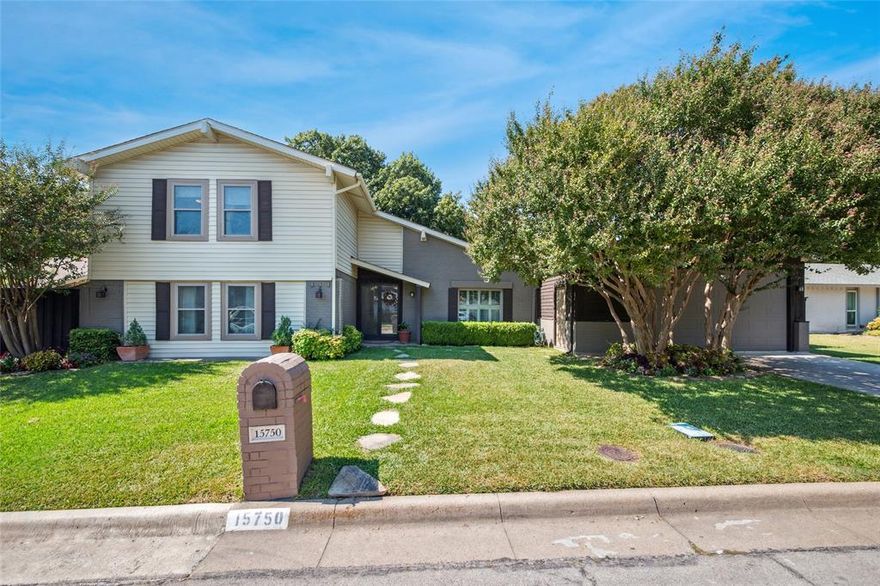 Beautifully Updated Home in Holiday Park – North Dallas!
Welcome to 15750 Mapleview Circle, a charming 2-story home offering 5 spacious bedrooms, 2.5 baths, and an ideal layout for modern living. With two inviting living areas, a dedicated office, and an OVERSIZED GARAGE with a built-in work area, this property blends comfort and functionality. The upgraded kitchen has quartz counters and opens to the family room.  Recent upgrades include a NEW AC SYSTEM 2025, ENERGY EFFICIENT WINDOWS, AND FRESH UPSTAIRS CARPETING, ensuring peace of mind and move-in readiness. The home sits on a PROFESSIONALLY LANDSCAPED LOT, providing excellent curb appeal and outdoor enjoyment.  Located in the highly desirable HOLIDAY PARK COMMUNITY, residents enjoy access to a nine-acre circular private park connected by a jogging trail, plus resort-style amenities: a pool, tennis and basketball courts, two playgrounds, and a tranquil serenity garden with a fountain. HOA dues are just $103 a month.  Families will also appreciate being zoned to TOP RATED RISD SCHOOLS, including Bowie Elementary, Parkhill or Westwood Junior High, and Pearce or Richardson High School—some of the most sought-after in North Dallas.  This home combines community, convenience, and comfort in one of Dallas’s most established neighborhoods.