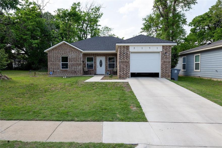 Welcome to 3131 Tuskegee Street – a Modern Brick Home in a Rapidly Growing Community

Built in 2023 and meticulously maintained by its original owner, this solid brick home offers the rare combination of modern construction, timeless durability, and long-term value. Set on a strong foundation, the property boasts quality craftsmanship and a smart layout designed for comfort and low-maintenance living.

Located in a dynamic neighborhood seeing a wave of new construction and renovation projects, the home sits on land that's quickly appreciating in value—making it not just a beautiful place to live, but a smart investment for the future.

Whether you're a first-time buyer, investor, or someone looking for a modern move-in ready home in a neighborhood on the rise, 3131 Tuskegee Street delivers lasting value and exciting upside.