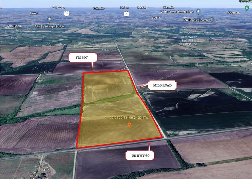 Welcome to an exceptional opportunity for development in a prime location at Milo Road. This expansive property spans 144.687 acres, offering endless possibilities for residential, commercial, or mixed-use development. Situated at Milo Road, this property boasts unparalleled accessibility and convenience. With three road frontages, including a remarkable 1-mile frontage on Milo Rd, 0.3-mile frontage on FM 697, and another 0.3-mile frontage on US Hwy 69, the potential for visibility and access is unmatched. All essential utilities, including water, electricity, and sewer, are readily available, streamlining the development process and enhancing the property's appeal to developers and investors. With its vast size and strategic location, this property presents a rare opportunity for developers to create a thriving community or commercial hub. Whether envisioning a residential neighborhood, retail center, or mixed-use development, the possibilities are limitless.
