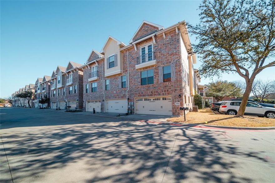 Freshly Installed New Flooring - Elevate Your Living Experience! Gorgeous 2B2B townhome nestled in the gated Lake Pointe Estates Community. This 3-story condo is the end unit and features a large living room on the second floor with soaring ceilings, private balcony access, and large windows that flood the space in light. The eat-in kitchen offers granite counters, a gas range, and plenty of counter space for meal prepping. Primary bedroom on 3rd flr with its own balcony, walk-in closet, and an ensuite complete with a large soaking tub. Enjoy the amenities that include a pool, an outdoor fireplace area, and a community grill. Great location near shopping, schools, University of Texas at Dallas, and highways for easy commuting. The washer & dryer included!!! Gate code 6170