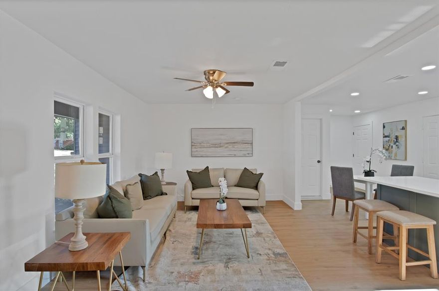 7K towards closing costs. This beautifully renovated 4bedroom, 2bath home is move-in ready and full of updates. Step inside to find fresh interior and exterior paint, modern finishes, and an inviting open layout. The spacious kitchen features a large island that is removable if you prefer, stylish cabinetry, and plenty of counter space—perfect for entertaining and family gatherings. Both bathrooms have been tastefully remodeled, and the bedrooms offer comfort and natural light throughout. Located in the highly regarded HEB ISD, home to the Raiders of L.D. Bell High School. Come make this your home today!