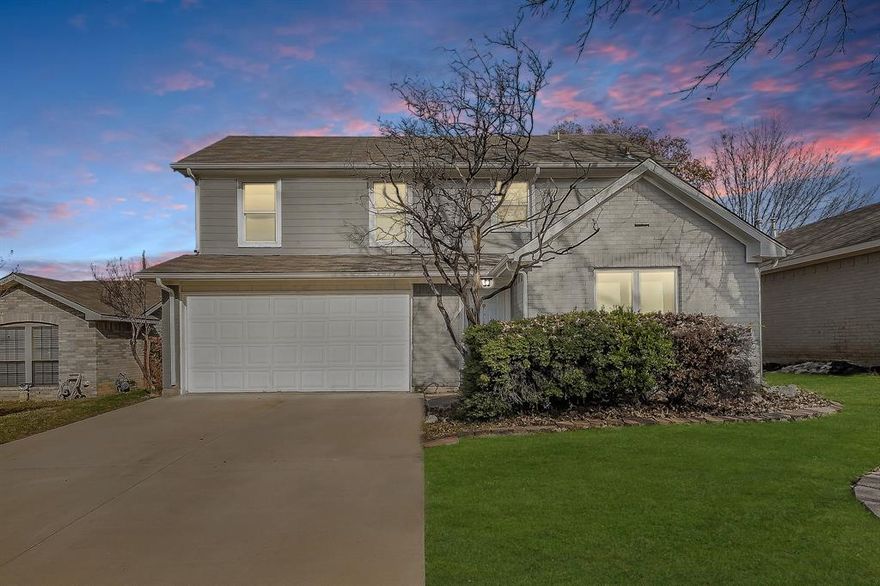 Welcome home to this beautifully remodeled gem in the heart of Fort Worth. This fully updated two-story home offers 3 spacious bedrooms & 2 well-appointed bathrooms, one half bathroom, blending modern style with everyday comfort. Step inside to discover brand-new stainless steel appliances, updated countertops, & waterproof LVP flooring that flows throughout the main living areas and bathrooms. The thoughtful layout includes generously sized bedrooms, & the primary suite features a charming bay-window seating area and a large walk-in closet. Updated lighting &ceiling fans add both comfort & efficiency in the living area & all bedrooms. Washer & dryer also included. Outside, enjoy a private backyard retreat complete with a wood privacy fence, and play set, & a mature shade tree. Perfect for relaxing or entertaining. Located in a desirable Keller ISD. This home offers quick access to shopping, dining, & major highways including I-35 & 820, making your commute a breeze. Beautifully updated & move-in ready, this home is the perfect blend of style, comfort, and convenience. Buyer & buyer's agent to verify all information contained herein.