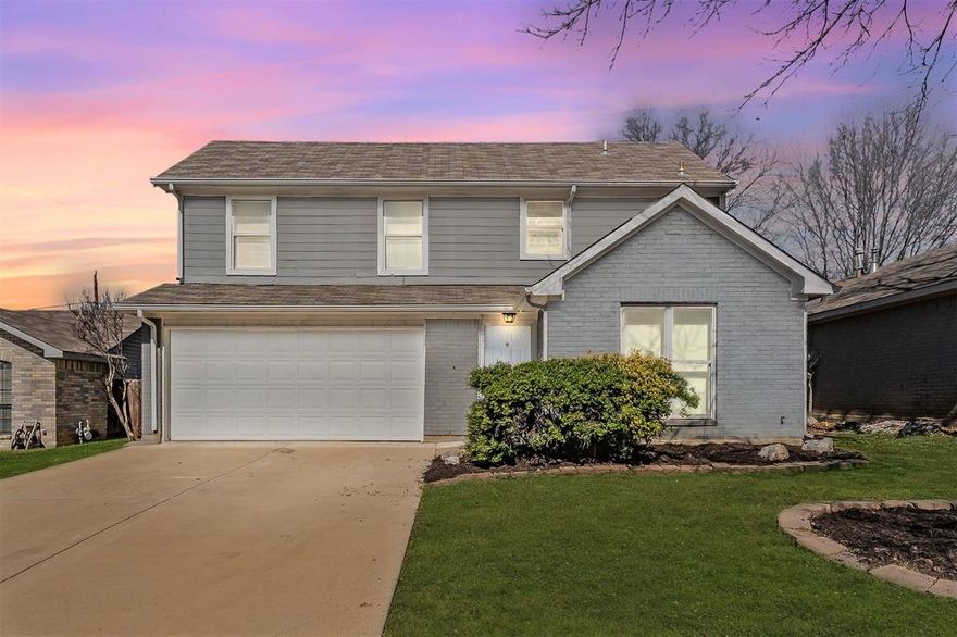 Welcome home to this beautifully remodeled gem in the heart of Fort Worth. This fully updated two-story home offers 3 spacious bedrooms & 2 well-appointed bathrooms, one half bathroom, blending modern style with everyday comfort. Step inside to discover brand-new stainless steel appliances, updated countertops, & waterproof LVP flooring that flows throughout the main living areas and bathrooms. The thoughtful layout includes generously sized bedrooms, & the primary suite features a charming bay-window seating area and a large walk-in closet. Updated lighting &ceiling fans add both comfort & efficiency in the living area & all bedrooms. Washer & dryer also included. Outside, enjoy a private backyard retreat complete with a wood privacy fence, and play set, & a mature shade tree. Perfect for relaxing or entertaining. Located in a desirable Keller ISD. This home offers quick access to shopping, dining, & major highways including I-35 & 820, making your commute a breeze. Beautifully updated & move-in ready, this home is the perfect blend of style, comfort, and convenience. Buyer & buyer's agent to verify all information contained herein.