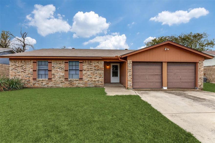 A three bedroom, two bath, and two car garage. Freshly painted with new carpet and vinyl. Wonderful covered back patio for cooking out. Near schools, highways, and shopping.
