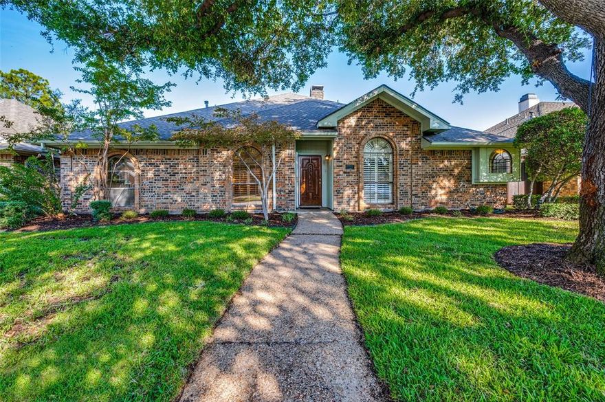 Spacious single story home located in the sought after Coppell ISD school district. The welcoming layout features an office, large living room WITH a fireplace, and a large bonus den located in the back of the home leading out to the pool. Backyard features built-in grill poolside. Stunning plantation shutters line the insides of the home. Vaulted ceilings in common areas. Primary bedroom has a garden tub and separate shower. BRAND NEW FLOORING INSTALLED SEPTEMBER 2023. Pool filter replaced 2023, Pool tank bottom assembly replaced 2023, foundation 2018 (with warranty), New roof as of 2018, new HVAC compressor 2023, plumbing inspection completed in 2021, annual HVAC inspection conducted since owner owned the home. Close proximity to DFW Airport, Cypress Waters, HWY 635, Riverchase Golf Club, and Luna Vista Golf Course. HOA dues fluctuate from assessed value annually. THIS HOME IS BEING SOLD AS IS.