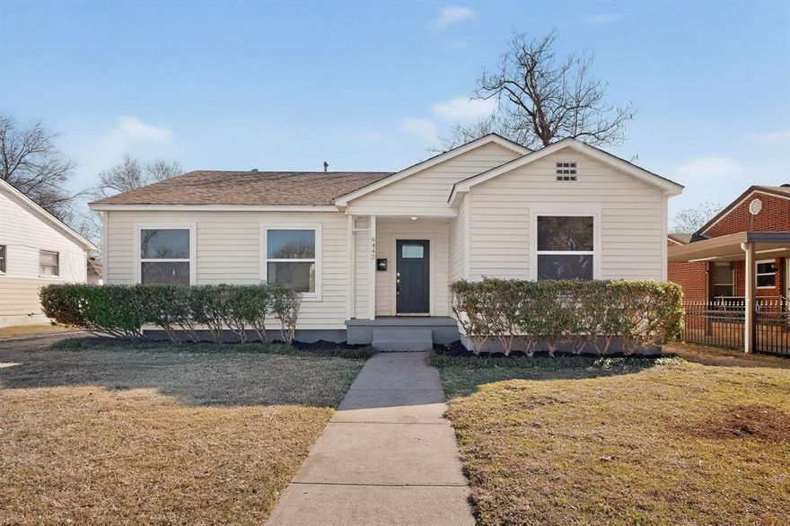 Welcome to the established Parkdale neighborhood of Dallas, known for its well-preserved 1940s–1960s vintage character and convenient location just six miles from Downtown. With quick access to I-30 and the DART Green Line at the Lawnview Station, commuting is simple while still enjoying a residential setting near local parks, including Grover Keeton Golf Course and nearby hiking and green spaces. This extensively renovated home has been thoughtfully updated throughout. Recent improvements include new sheetrock and baseboards, fresh interior paint and beautifully refinished hardwood floors. The flexible layout now features a newly constructed third bathroom along with two fully restored baths. The kitchen has been completely reimagined with premium quartz countertops, stainless steel appliances and modern finishes designed for both everyday living and entertaining. Updated lighting throughout and Hampton Bay ceiling fans add comfort and style in every bedroom. Major system upgrades completed since last fall include the HVAC system including ductwork, electrical panel, PEX water lines, and replacement windows — giving buyers peace of mind along with timeless charm. Finding this level of renovation and convenience at a price point under $300K is a rare opportunity in Dallas. Blending classic character with fresh, modern design, this home delivers style, substance and exceptional value in one of East Dallas’s established neighborhoods.