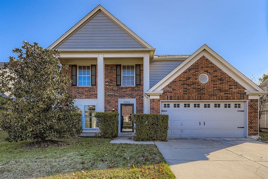 DON'T MISS OUT! 6844 Quail Meadow is located with easy access to Denton Highway in Watauga, TX. It is located in the Birdville ISD. Fenced backyard with glassed-in back patio and sunroom. Foyer, formal sitting and dining rooms. Kitchen with granite countertops and breakfast nook. Living room with fireplace. All bedrooms upstairs with carpet, ceiling fans, and primary ensuite with high ceilings, dual vanities, tub and shower combo, walk-in closet, and three large windows. Main level includes a half bath and laundry closet. Schedule a tour today and take advantage of owning this home. Discounted rate options and no lender fee future refinancing may be available for qualified buyers of this home.