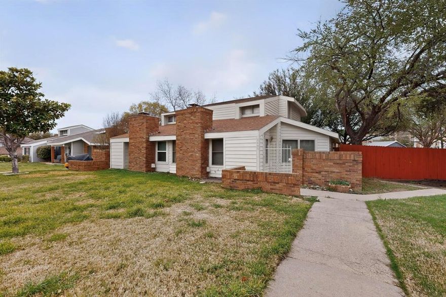 This Lewisville half-duplex offers a great floorplan, solid updates, and a convenient location. The open living area features vaulted ceilings and a fireplace, flowing into the kitchen with granite countertops, ample cabinet storage, and a newer range and microwave The home includes two large bedrooms, one downstairs and one upstairs, each with its own private bath and spacious walk-in closet. The setup works well for roommates, guests, or home office. Recent updates include new laminate flooring, a new fence, and roof (approx. 6 years) and HVAC (approx. 4 years). Fantastic Lewisville location near I-35, shopping, dining, Lewisville Lake, and about 10 minutes from DFW Airport. Whether you're a first-time buyer or an investor looking for strong rental demand, this home is a smart, affordable opportunity. First-time buyers may also qualify for down-payment assistance programs.Seller is White Single Space LLC. Seller have no survey , if need, buyer can order one .Information deemed reliable, but not guaranteed. .Buyer or buyers agent to verify all information.Motivated seller, accept all offers.