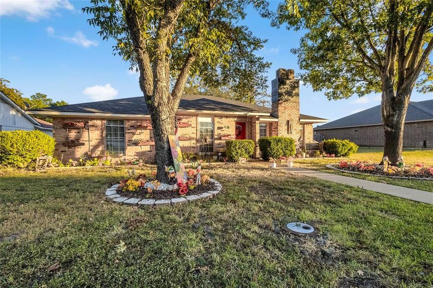 Located in the desirable Town North Estate community, this beautifully maintained 3-bedroom, 2-bathroom home with a 2-car garage sits on a picturesque lot and offers the perfect blend of comfort, charm, and functionality. Step inside to discover a spacious open floor plan designed for easy living and entertaining. The inviting living room features a cozy wood-burning fireplace and French doors that open to a covered patio, ideal for hosting gatherings or relaxing outdoors.

The kitchen offers ample cabinet and counter space, making meal prep a breeze while keeping everything organized and within reach. The primary suite is a private retreat, featuring new carpet, recessed ceiling details, a generous walk-in closet, and a split bathroom layout with a built-in vanity for added convenience.

This home has been freshly painted and thoughtfully updated, ensuring it’s move-in ready for its next owners. You will appreciate the property’s prime location—just minutes from well-maintained city parks and excellent schools. With its combination of timeless charm, modern updates, and a welcoming layout, this Town North Estate gem is ready to welcome you home.