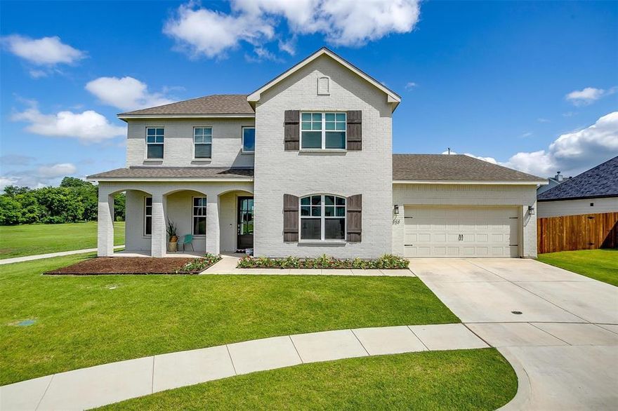 Oooooh La La! ~ Luxury & Lovely Living in The Reserves at Trinity ~ Aledo ISD ~ Tucked away on a premium cul-de-sac lot beside a peaceful greenbelt, this absolutely stunning 2-story home in The Reserves at Trinity offers the perfect blend of elegance, comfort, and convenience—all within the highly acclaimed Aledo ISD. Step inside to discover 4 spacious bedrooms, 3 full baths, 2 inviting living areas, a dedicated office, and thoughtful design throughout. The light-filled living room features soaring vaulted ceilings with a stained cedar beam, a cozy fireplace, and an open-concept layout perfect for everyday living or entertaining. The gourmet kitchen is a dream—highlighted by quartz countertops, stainless steel appliances, an oversized eat-in island, and generous cabinetry. Downstairs also includes a private office, a convenient mudroom, and a welcoming guest suite. Upstairs, you’ll find a fun and functional game room, two generously sized secondary bedrooms, and a beautifully appointed shared bath. The serene primary suite downstairs offers a luxurious escape, complete with dual vanities, a soaking garden tub, and a large walk-in closet. Enjoy your morning coffee or evening wine from either the charming front porch or the covered back patio. Community amenities include a resort-style pool, clubhouse, fitness center, playground, tennis courts, and miles of scenic trails that lead directly to The Shops at Willow Park! This home is an absolute gem - lovely, livable, and full of life. Option to purchase fully furnished. Don’t miss your chance to make it yours—schedule your private showing today!