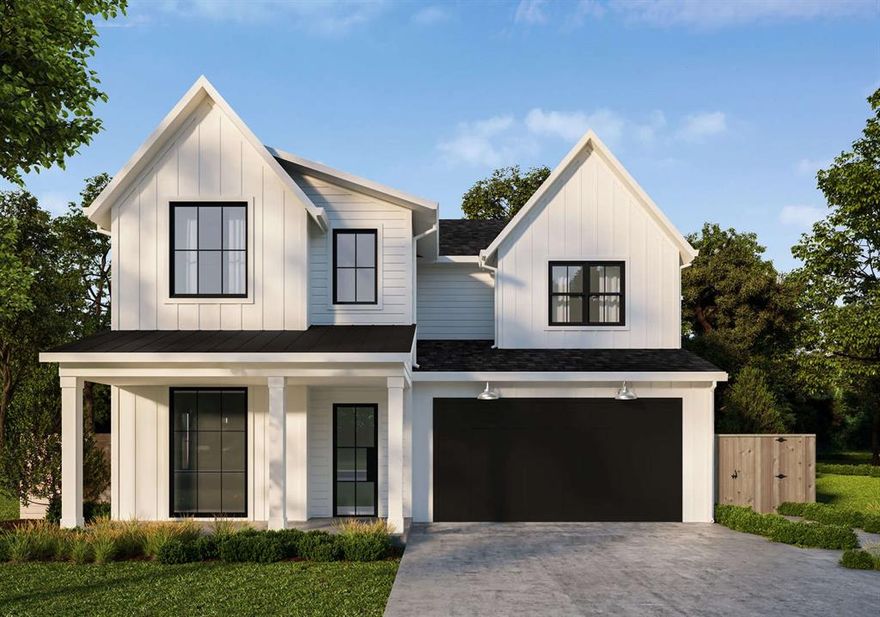 MLS# 21259194 - Built by Homebound - Nov 2026 completion! ~ Stunning new construction to be built in the highly desirable Preston Hollow neighborhood, designed for comfort and style, with thoughtful details throughout. Upon entry, an abundance of oversized Anderson windows bathes the home in natural light, and you're greeted by a versatile office (or bedroom) and a full bath. The open-concept main level features a spacious living room, dining room, and a pocket office. Enjoy cooking or entertaining in a chef-inspired kitchen, featuring top-of-the-line JennAir appliances, double-stacked, rift-sawn white oak cabinetry, Silestone quartz countertops, and a striking decorator vent hood. Ideal for preparing large meals, this kitchen features an oversized island, a large hidden pantry, and ample countertop space. Adjacent to the kitchen, the living area opens directly to the covered patio via double Anderson sliding doors, perfect for al fresco dining or evening stargazing. Upstairs, the primary suite with an extended retreat is complemented by two additional bedrooms and bathrooms. Thoughtfully curated finishes throughout include Delta plumbing fixtures, Visual Comfort lighting, and premium tile selections. Designed by prominent firm Elm Residential in a Modern Farmhouse style, this home features board and batten and lap siding, stainless steel roofing accents, as well as oversized single-hung windows and a partial glass front door.  Includes 1-2-6 builder warranty and 3-year complimentary home automation.
