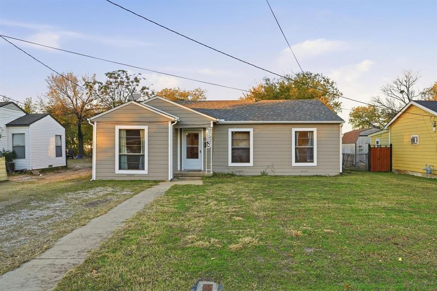 Fixer upper or Investment Opportunity in prime Irving location! This 3 bedroom, 1 bath home is located in a quiet, established neighborhood in the heart of Irving. This property is perfect for investors, flippers, or savvy buyers looking to bring their vision to life. Roof and AC were both replaced in 2023. Home is on an oversized lot, ideal for expansion or adding a shop. This home is just minutes from major highways, schools, parks, and shopping centers, making it a great investment for future value. Whether you're looking to renovate and resell or customize your dream home, this is your chance to add value in a growing area. Property is sold AS IS.