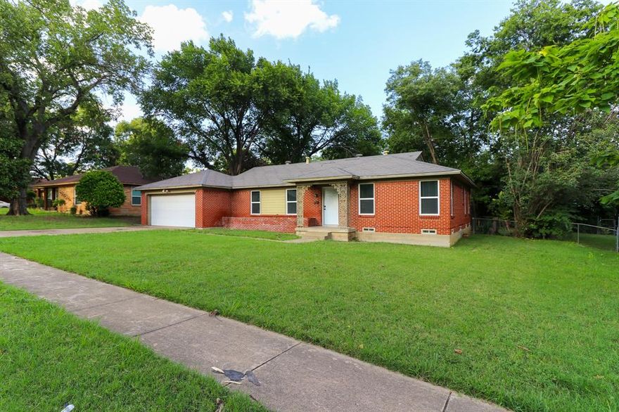 This updated 3-bedroom, 1.5-bath home offers space, style, and a great location near Cedar Crest Golf Course! Filled with natural light and fresh neutral tones, the home has two living areas—a large living room and a cozy den—giving you plenty of room to relax or entertain! The kitchen and baths have been refreshed, adding a clean, modern feel throughout! Enjoy a huge backyard with space to play or garden! From the front yard, you can see the beautiful Dallas skyline! Brand new windows and a brand new roof add even more value! Great location with easy access to shops, parks, and more! Information, measurements, schools, data, and disclosures are deemed reliable. Buyer or buyer's representative are responsible to verify all information within the listing.