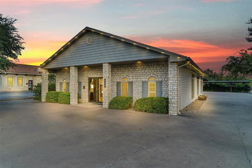 Prime Office Location Just Blocks from Historic Granbury Square
Don’t miss this highly visible office building located just 5 blocks from the iconic Granbury Square. Positioned on busy Pearl Street, this property offers excellent exposure and is ideal for a wide range of professional uses.
Currently configured for two tenants, the layout includes stained concrete floors, an executive office with private bath, open reception and lobby areas, a conference room, two additional restrooms, and a kitchen bar. The flexible floorplan can easily be converted into a single-user space with no renovations needed.
Outside, you'll find 14 dedicated parking spaces (12 covered), low-maintenance landscaping, and prominent signage along one of Granbury’s highest-traffic streets.
Ideal for:
Real Estate Office
Architect or Design Firm
Law Firm
Financial Services
Medical or Counseling Practice
Insurance Agency
Small Business Headquarters
This property offers a rare combination of location, visibility, and versatility — perfect for owner-users or investors alike.