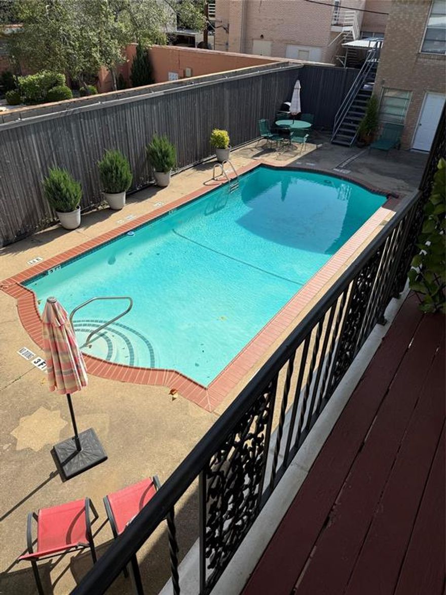 Two Bedrooms, Two Baths. Condominium for lease. 2nd Floor. Pool. Covered parking space. 12-month lease expiring June 30, 2026 only.