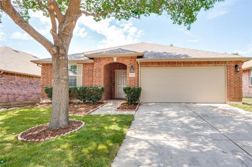 Freshly renovated in 2025. Nestled in the heart of desirable Creekside community in Frisco. Many improvements just completed include: new roof, new HVAC system, tile floors in living areas, kitchen, dining, and bedrooms, interior paint, and landscaping. Open flow of living area and kitchen makes it perfect for gatherings. Home features a beautiful corner fireplace for cozy evenings. The split bedroom layout ensures privacy. Master suite has large walk in closet, double sink, shower and tub. Fourth bedroom is flexible and can be used as an office. Like new! Surrounded by community amenities including a pool, nature and bike trails, and fun events throughout the year. This home combines comfort, location and lifestyle.