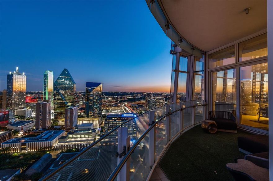 Perched near the top of the iconic Museum Tower, this extraordinary half-floor residence on the 33rd floor offers over 4,800 square feet of refined living space and wrap around terrace with sweeping views of the Dallas skyline. Private elevator access to the home greets you with a dramatic custom glass and brass entry, setting the stage for an unforgettable experience.  

The open-concept floor plan integrates a dining area and two generous living spaces while the rich finishes including 9” European Oak elevate the home's aesthetic. The highly sought after Skyroom with 270 degree views of the southern exposure creates a wonderful living area. Ideal for both grand entertaining and everyday luxury, this 3-bedroom, 3.5-bath condominium features floor-to-ceiling windows with electric Lutron shades that flood the space with natural light and showcase panoramic vistas from every angle. The kitchen includes custom Italian Molteni&C cabinets, generous wine tower, gas cooktop, and personal work station, perfect for both casual dining and family time.  

The oversized primary suite offers a serene retreat with expansive views, spa-inspired bath, terrace access and a custom Molteni&C walk-in closet. Two additional en-suite bedrooms offer privacy and flexibility for guests or a home office. Set within one of Dallas’ most prestigious high-rises, residents enjoy world-class curated services-amenities: 24-7 concierge-valet, house car, 80-foot pool, great lawn, fitness room, saunas, guest suites, dog parks and more. Community activities: happy hours and social events. 3 parking and 2 storage. All just steps from the city's top cultural institutions, restaurants, and Klyde Warren Park.