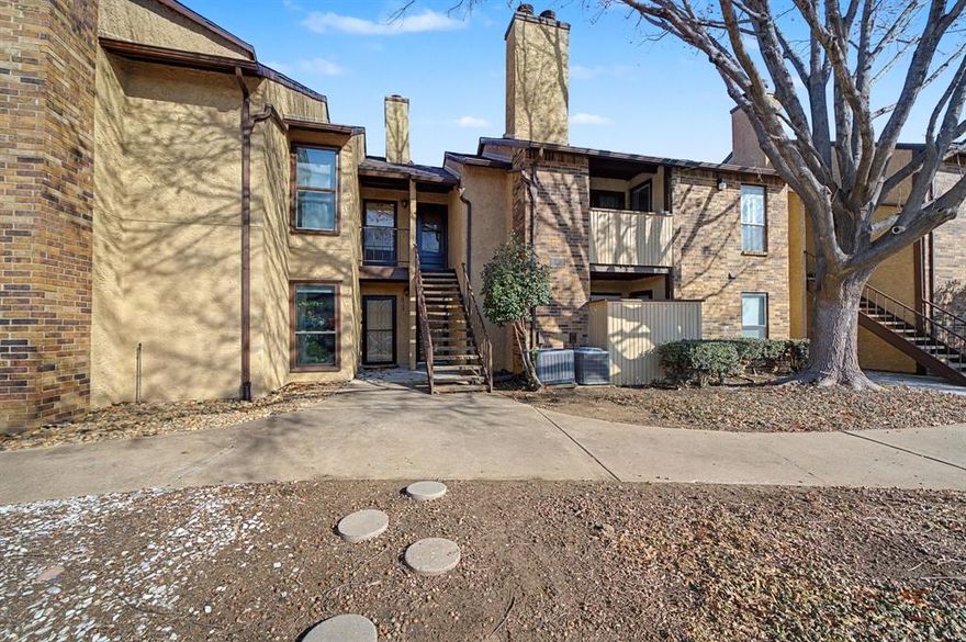 WELCOME HOME!!! LOCATION, LOCATION, LOCATION! This very well kept and cozy 1 bedroom 1 bath condo comes furnished! Please see exclusions for the few items that will be removed prior to closing. What else could you ask for? Just needs a new owner! It is conveniently located in the community of Cloisters, just minutes from Globe Life Field, Six Flags, Hurricane Harbor and the AT&T Stadium. The condo has a wood burning fireplace and all appliances will convey with the condo, a screened in balcony for those relaxing evenings. Directly adjacent to the club house, pool, tennis courts, fitness center and the club house is also available for renting for events! This community is perfect for a active resident.