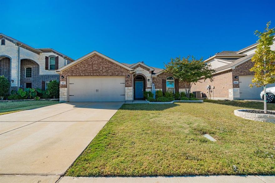 Welcome to this charming 3-Bedroom, 2-Bath Home nestled in one of Fate's sought after subdivisions! Built in 2017, this charming traditional home offers a light, bright, and open floor plan with wood-like flooring throughout and brand-new carpet in all the bedrooms complemented by a fresh coat of paint throughout. The inviting living room flows into a spacious kitchen featuring modern cabinetry, ample counter space and quality appliances perfect for-home cooked meals or weekend gatherings. The private primary suite includes dual sinks, a walk-in closet and a relaxing bath. Enjoy outdoor living in the fenced backyard ideal for entertaining or quiet evenings under the Texas sky. Conveniently located near schools, parks, shopping and easy access to I-30, this move-in ready home combines comfort, style, and location-a must-see in Fate!