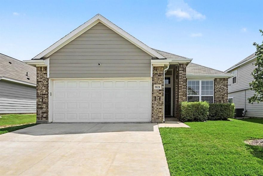 Welcome to 9828 Dynamics Drive in Fort Worth—a well-maintained 3-bedroom, 2-bath home offering comfort, functionality, and a convenient location. The open-concept layout creates a seamless flow between the living, dining, and kitchen areas, making it perfect for both everyday living and entertaining.

The spacious primary suite serves as a relaxing retreat, featuring an oversized walk-in shower and a linen closet for added storage and convenience. Two additional bedrooms provide flexibility for guests, a home office, or hobbies.

Step outside to a generously sized backyard with plenty of room to relax, entertain, or customize to your liking. Ideally located near shopping, dining, and major highways, this home offers easy access to everything Fort Worth has to offer.

Don’t miss your opportunity to make this home your own—schedule your showing today!