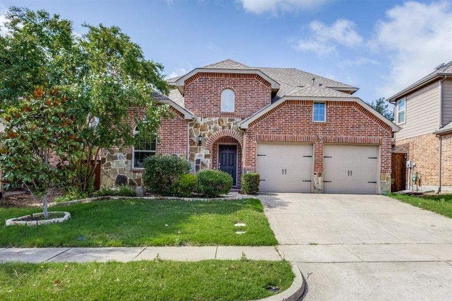 Discover this stunning, impeccably maintained north-facing Highland Home in the sought-after Frisco ISD, where the elementary school is right in the community, the middle school is just 3 minutes away, and the high school is a quick 4-minute drive. Boasting exceptional curb appeal and a versatile family-friendly floor plan, this residence features 4 bedrooms (3 downstairs, including a spacious master suite and 2 guest rooms, plus a study that can double as an extra bedroom), 3 full baths, a formal dining room, a recreation room easily convertible to a half bath, and an upstairs game room. The open-concept living area flows seamlessly into a gourmet kitchen with gas cooktop, stainless steel appliances, granite countertops, abundant cabinetry, and a large island, complemented by a cozy fireplace and breakfast nook. Enjoy brand-new carpet on the stairs and second floor, with no carpet downstairs for easy upkeep, plus a brand-new washer and dryer. Unwind on the covered back patio, take advantage of generous storage throughout—including oversized closets and an extra-spacious garage—and relish the prime location near top schools, shopping, dining, and major highways. This exceptional home won’t last—schedule your tour today!