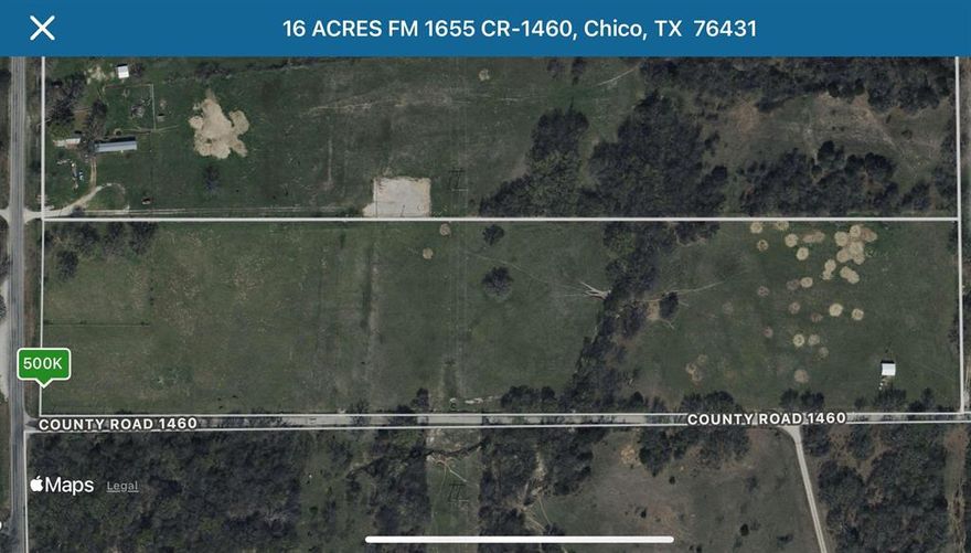 Prime Real Estate! 16+ acres of improved pasture with ample road frontage!  Fully fenced, water well on site with electricity.  Build ready or developmental use would be easily attainable with the vast road frontage along FM 1655 and CR 1460.  Approximately 2,500 feet of road frontage.  Currently running 5 head of cattle, property is in ag exempt status, spring running creek that has never gone dry to knowledge of family.  Secluded boundary lines with mature hardwoods, quiet county road with a lovers lane appeal.  Lots of wildlife, peaceful setting with limited visible surroundings. Easy access within minutes to the amenities of town.  Take a look at this one!