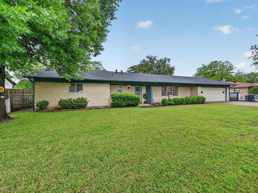 Welcome to this charming ranch style single-story home that sits on an oversized .037 acre lot, offering plenty of space to enjoy outdoor living, entertain or expand. This home features a traditional layout with spacious living areas, a functional floor plan and access to it thru only one  entrance to the street with a dead end making it very private. The kitchen offers plenty of counter space and some vintage era vibes adding nostalgic charm and character. The large primary bedroom offers two walk in closets, one in the bedroom and one in the bathroom. Both secondary bedrooms offer plenty of space, walk in closets and a jack and jill bathroom. The versatile bonus room can be used in many ways such as a home office, playroom, hobby room or 4th bedroom. Step outside and there's even more to love, a huge backyard and a detached outdoor building with electricity, ideal for a workshop, hobby space or extra storage. The fenced and spacious front yard adds a peace of mind, for kids or pets to play safely. The neighborhood offers a quiet residential feel while still providing convenient access to I-35, shopping and eateries within a few minutes. Located within the highly regarded Burleson ISD. The roof was replaced in May 2025 and the house has 2 water heaters. Don't miss this opportunity, there are not too many houses like this one.