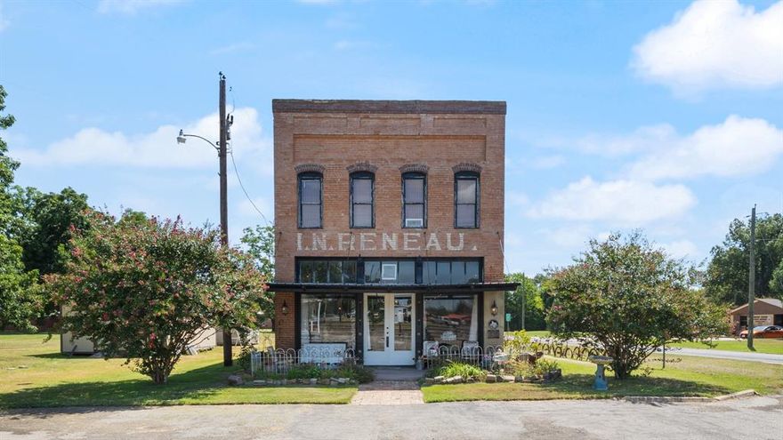 Step into a rare chance to own a true piece of Texas history! Stamped with the official Texas Historical Commission Medallion since 2013, this remarkable two-story brick landmark in Golden, Texas (Mineola address) was built in 1913 and has been a cornerstone of the community for over a century. Originally constructed for the Golden Masonic Lodge, which met upstairs until 1938, the building quickly became the heartbeat of town life. In 1916, I. N. Reneau opened a general store on the ground floor and simultaneously operated the Golden Post Office from the same space while serving as postmaster—making this property the center of both commerce and connection for decades. Architecturally significant, the building showcases extraordinary craftsmanship with triple-layered brick construction for insulation and strength, strong concrete foundation in depth, graceful arched windows, and original storefront glass that was considered high-end for its time. Each detail tells a story, blending durability with timeless character. Over the years, the building transitioned from bustling businesses to residential living, giving it both historic presence and modern livability. Today, it stands as a versatile property. Equally suited as a unique residence, a live work opportunity, or a special investment in one of East Texas’s most authentic communities. Recognized as a Recorded Texas Historic Landmark, this property is more than just real estate, it’s a living piece of heritage waiting for its next chapter. Rarely does such a distinctive and meaningful property come available. This is your opportunity to own a storied landmark, preserve a legacy, and enjoy a one of a kind space with endless potential.