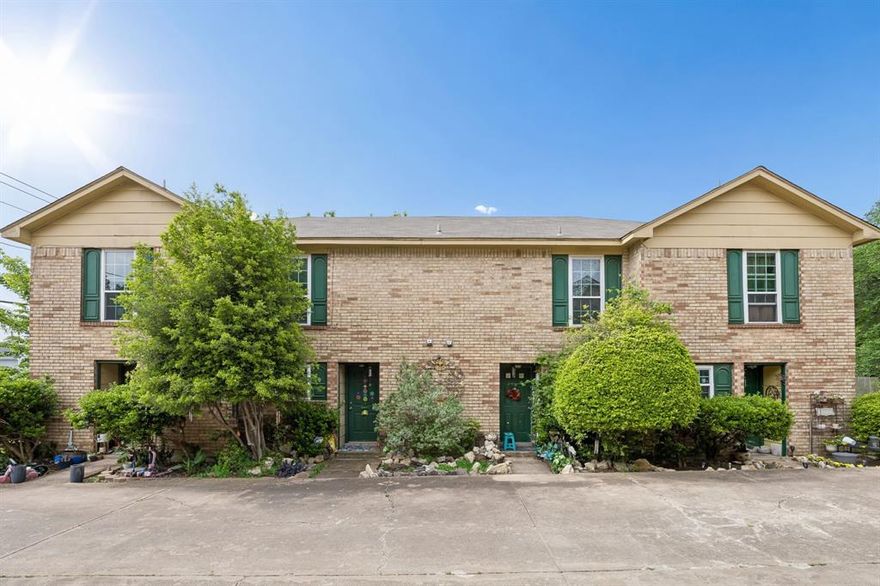 Amazing opportunity to own a well-maintained brick Turnkey 4-plex in Fort Worth. (3732 Bonnie Drive is also for sale for $650,000. MLS 21264181). Each building has 4 units that are 2-bedroom, 1.5-bath. Each unit offers a private patio and backyard space, providing added comfort and privacy for tenants. A private concrete parking lot is located at the rear of the building and individually metered electric for each unit, helping reduce owner expenses. Long-term property management is currently in place and available to continue services for a seamless transition if desired by the new owner. Excellent opportunity for investors seeking steady rental income and acquire a larger multi-family portfolio package! Also a great 1031 exchange opportunity! No HOA